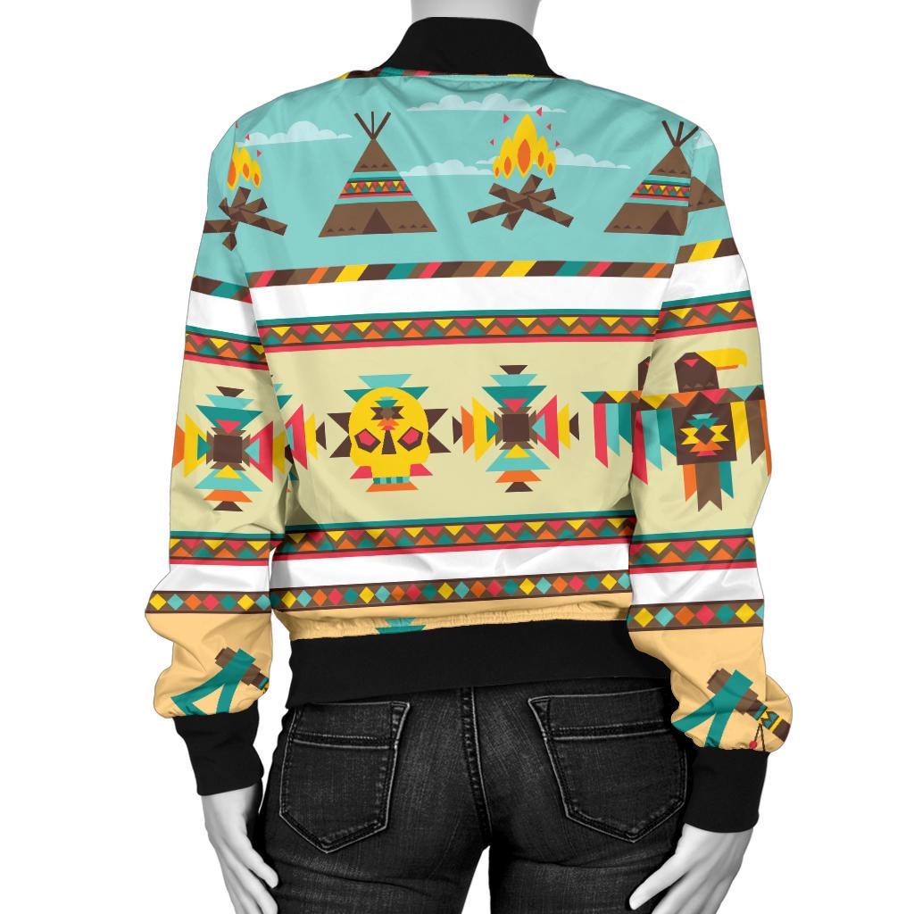 American Indian Life Pattern Women Casual Bomber Jacket