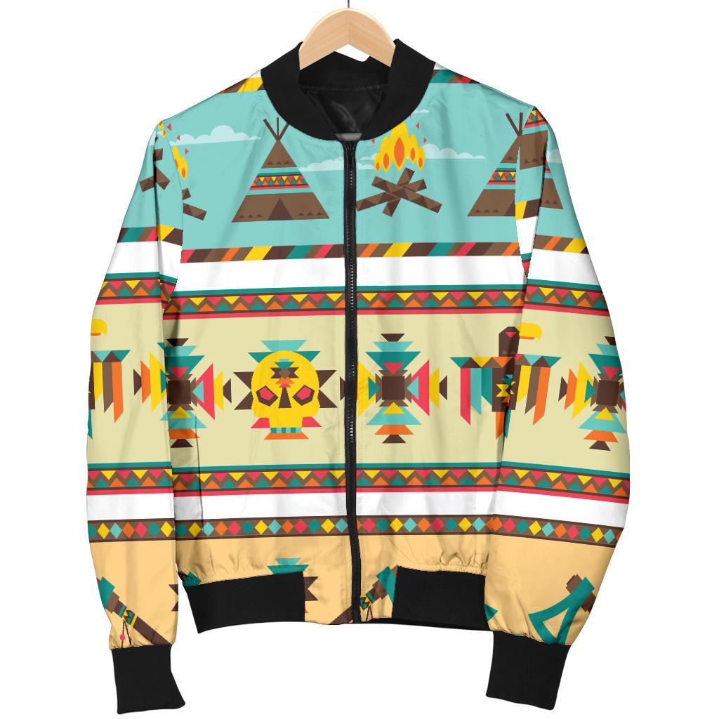 American Indian Life Pattern Women Casual Bomber Jacket