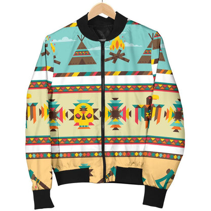 American Indian Life Pattern Women Casual Bomber Jacket