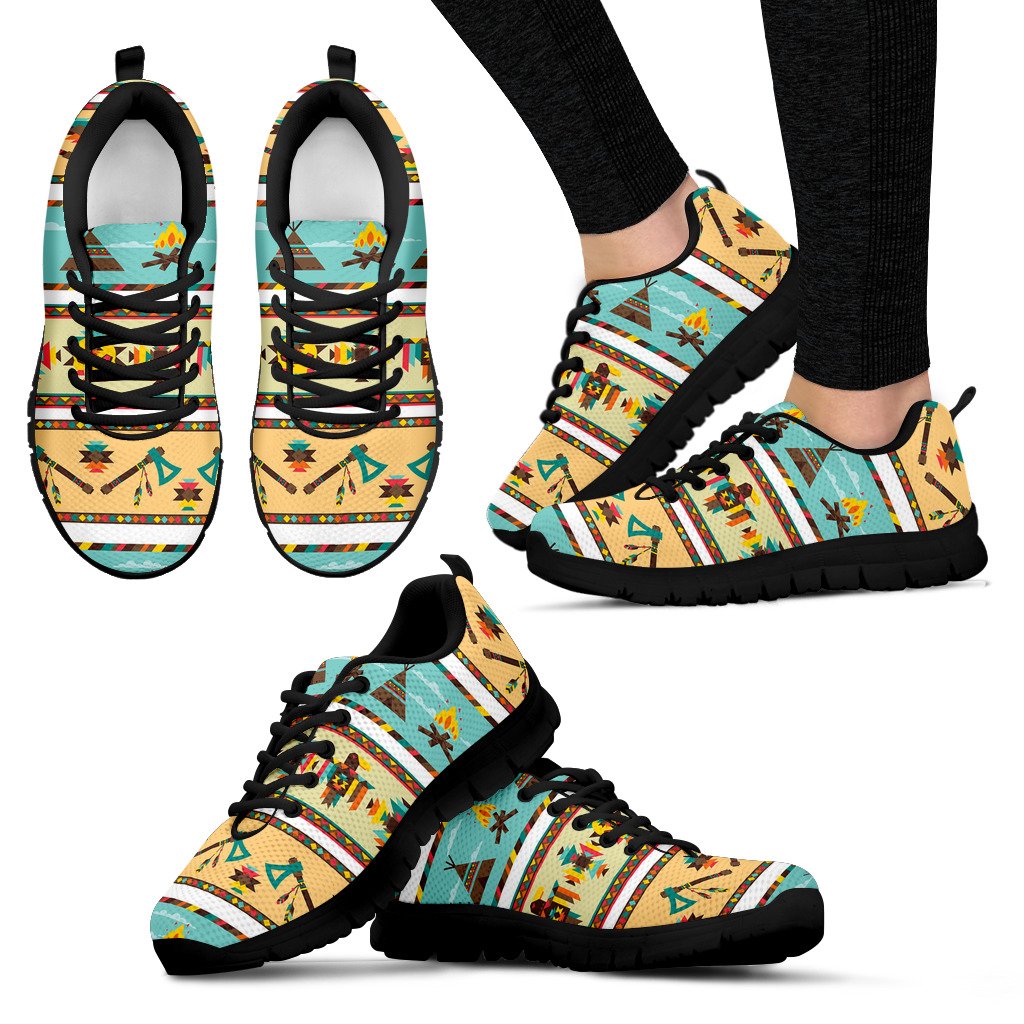 American Indian Life Pattern Women Sneakers Shoes