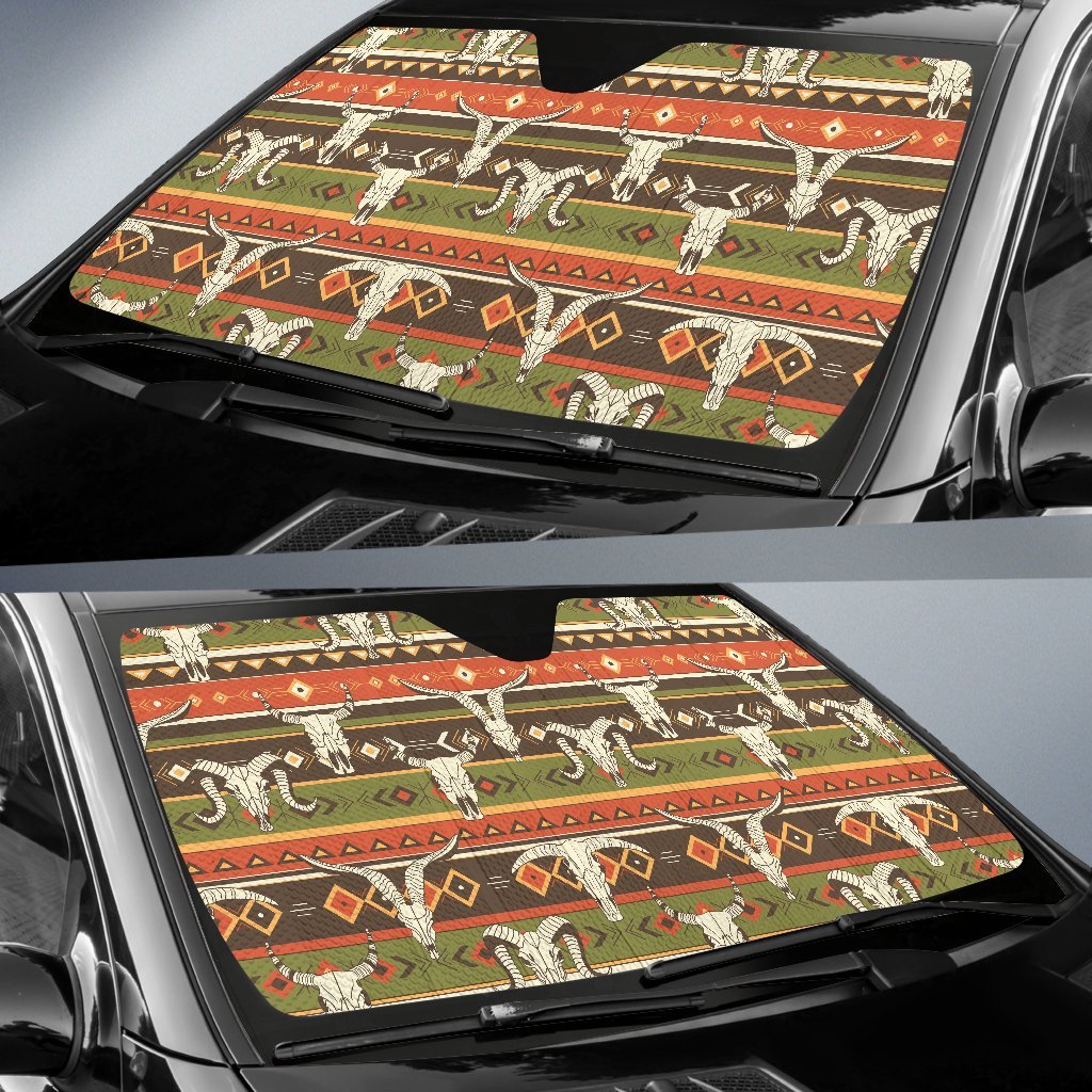 American Indian Skull Animal Car Sun Shade For Windshield