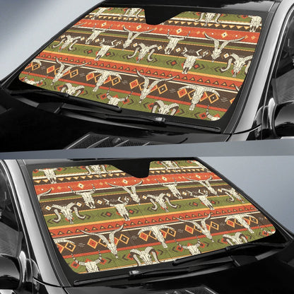American Indian Skull Animal Car Sun Shade For Windshield