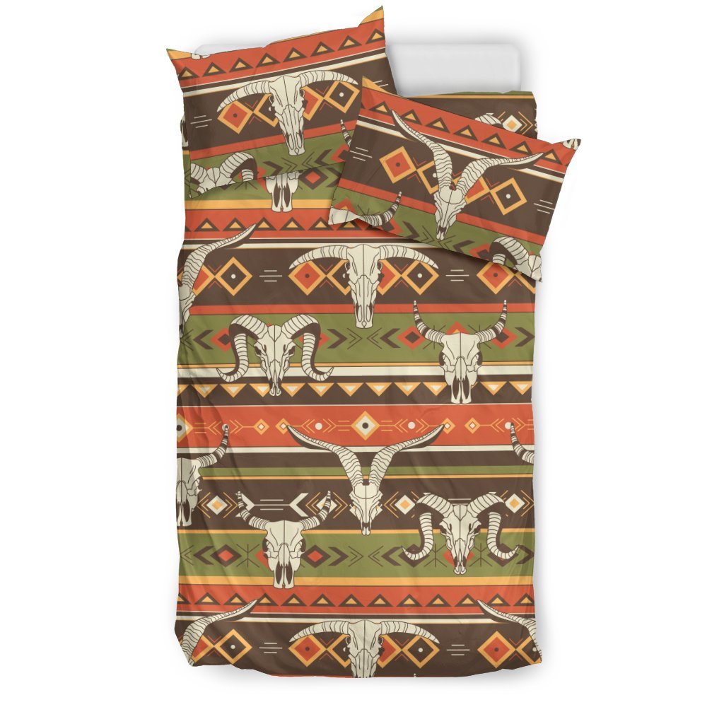 American Indian Skull Animal Duvet Cover Bedding Set