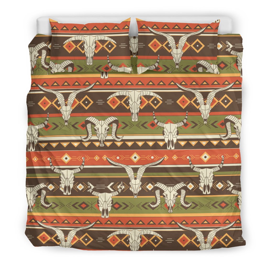 American Indian Skull Animal Duvet Cover Bedding Set
