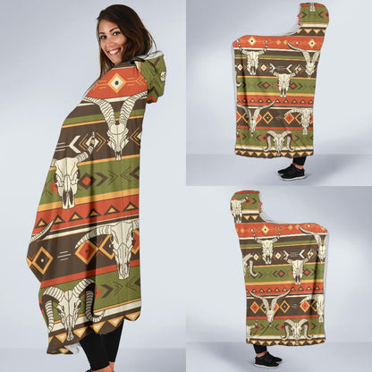 American indian Skull Animal Hooded Blanket-JTAMIGO.COM