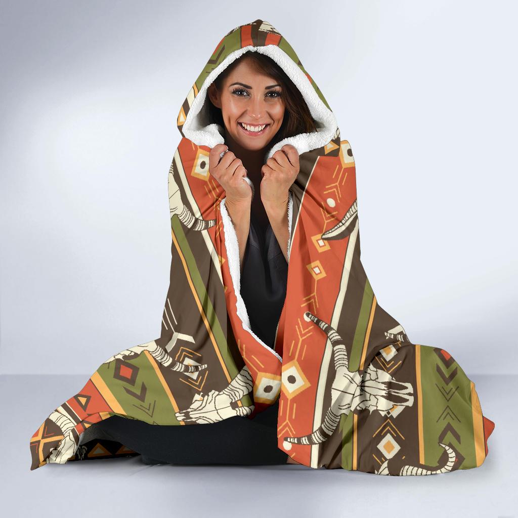 American indian Skull Animal Hooded Blanket-JTAMIGO.COM