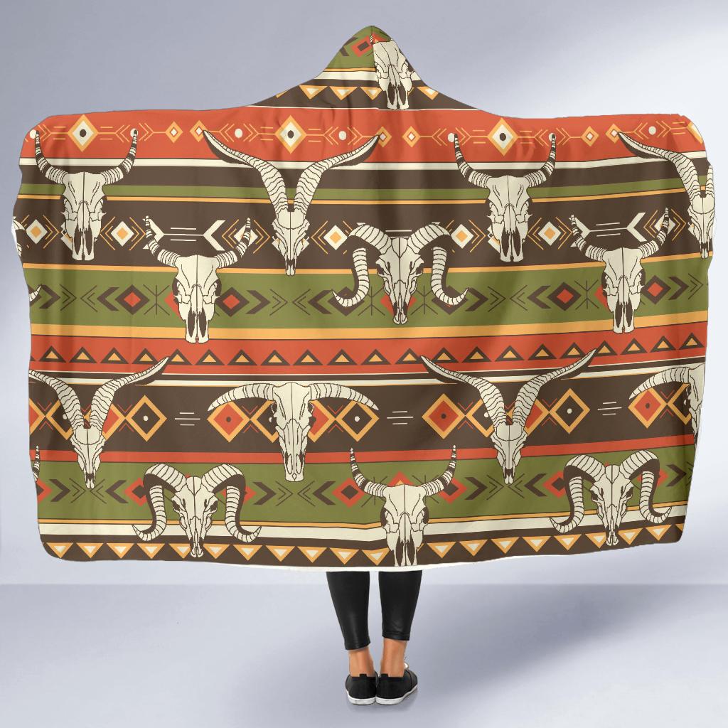 American indian Skull Animal Hooded Blanket-JTAMIGO.COM