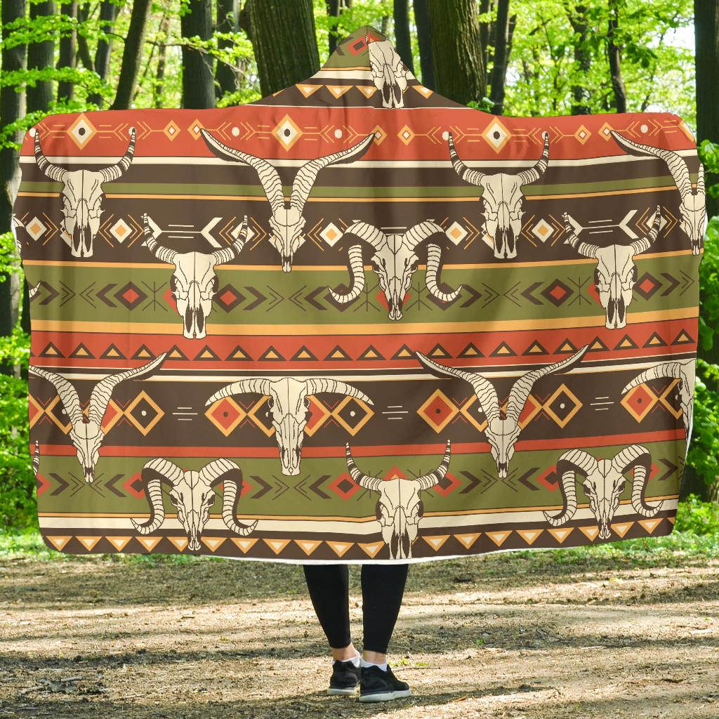 American indian Skull Animal Hooded Blanket-JTAMIGO.COM