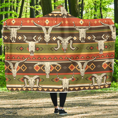 American indian Skull Animal Hooded Blanket-JTAMIGO.COM