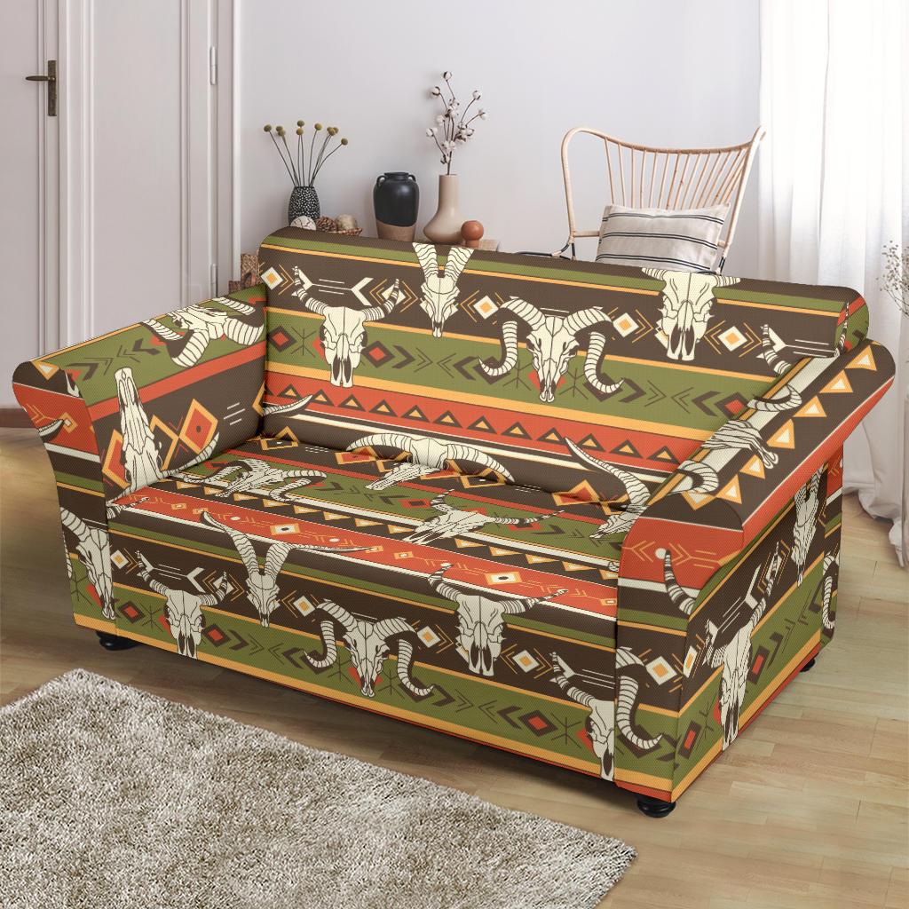 American indian Skull Animal Loveseat Slipcover-JTAMIGO.COM
