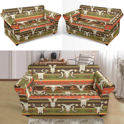 American indian Skull Animal Loveseat Slipcover-JTAMIGO.COM