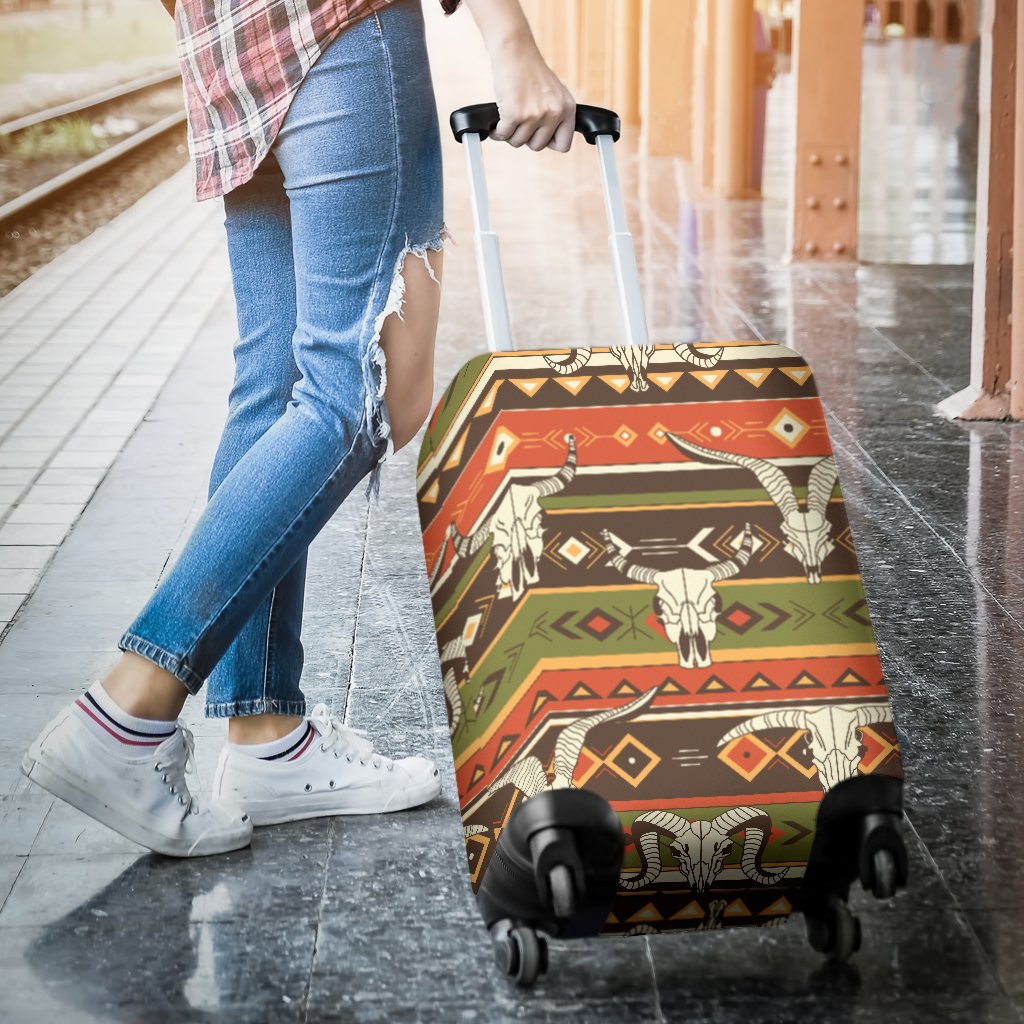 American Indian Skull Animal Luggage Cover Protector