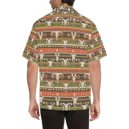 American indian Skull Animal Men Aloha Hawaiian Shirt