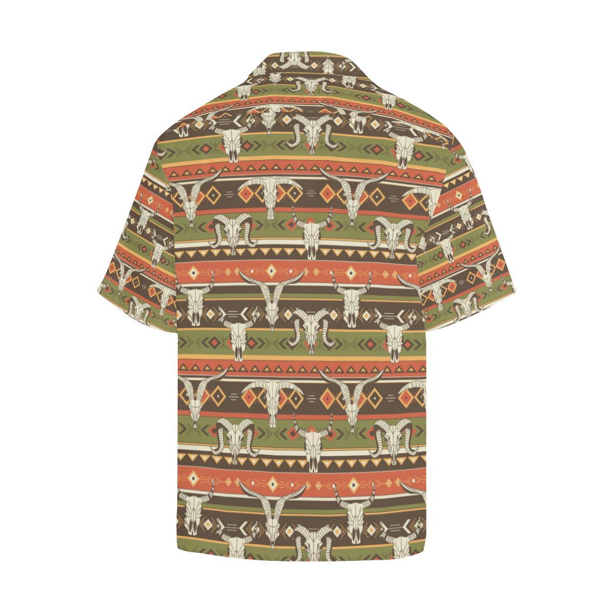 American indian Skull Animal Men Aloha Hawaiian Shirt