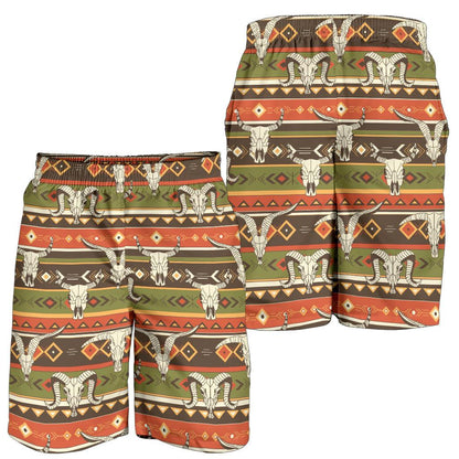 American indian Skull Animal Mens Shorts-JTAMIGO.COM