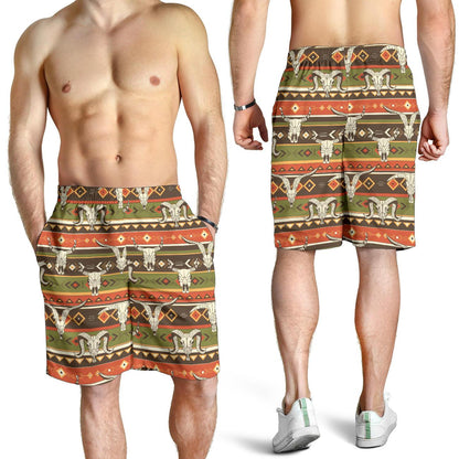 American indian Skull Animal Mens Shorts-JTAMIGO.COM