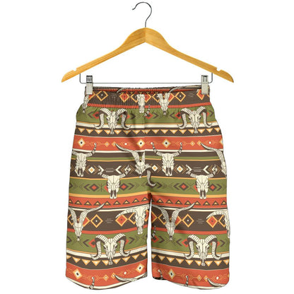 American indian Skull Animal Mens Shorts-JTAMIGO.COM