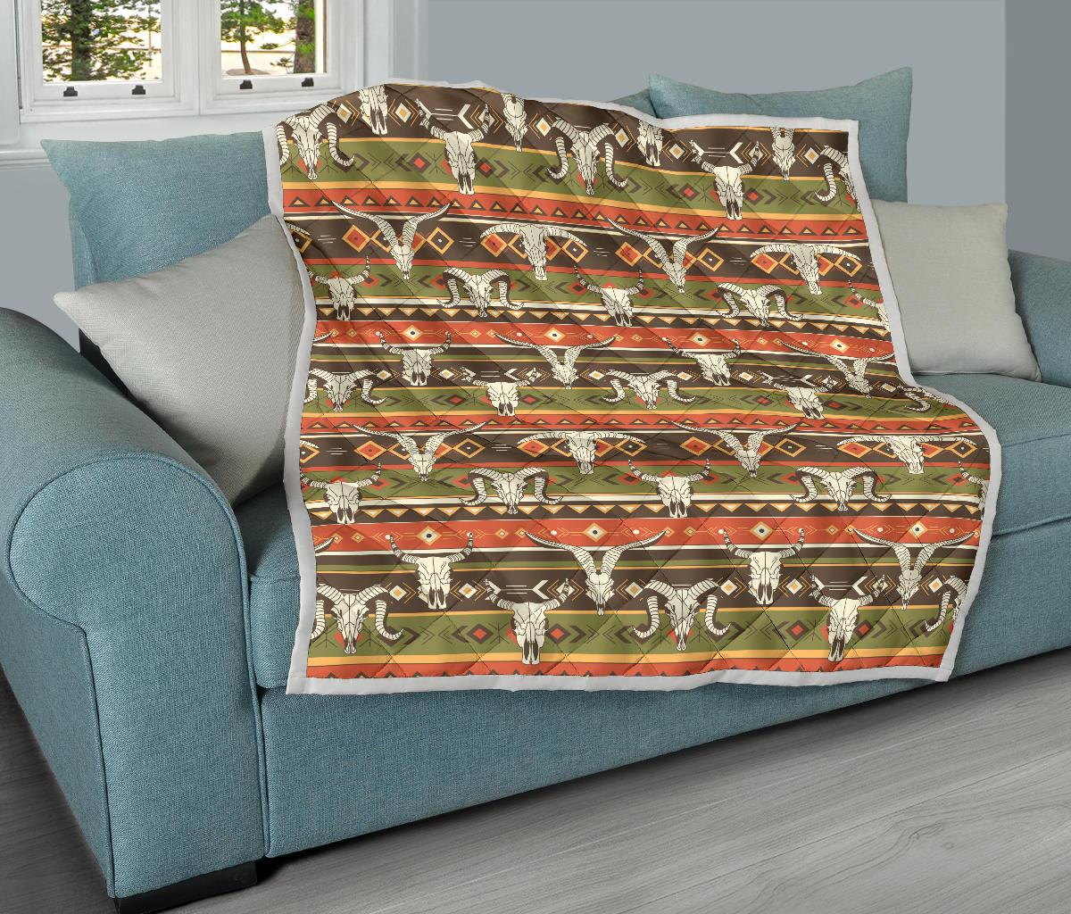 American indian Skull Animal Premium Quilt-JTAMIGO.COM