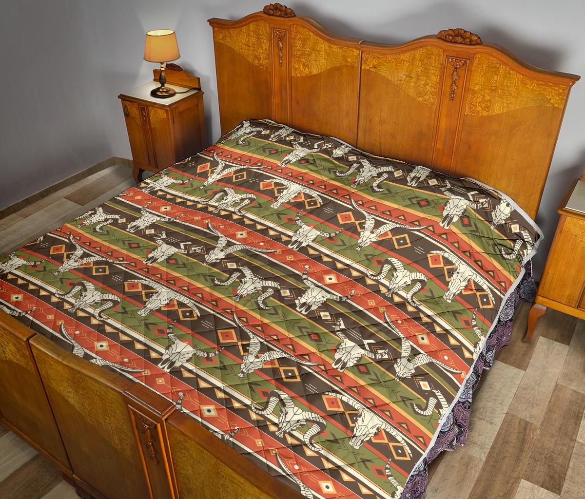 American indian Skull Animal Premium Quilt-JTAMIGO.COM