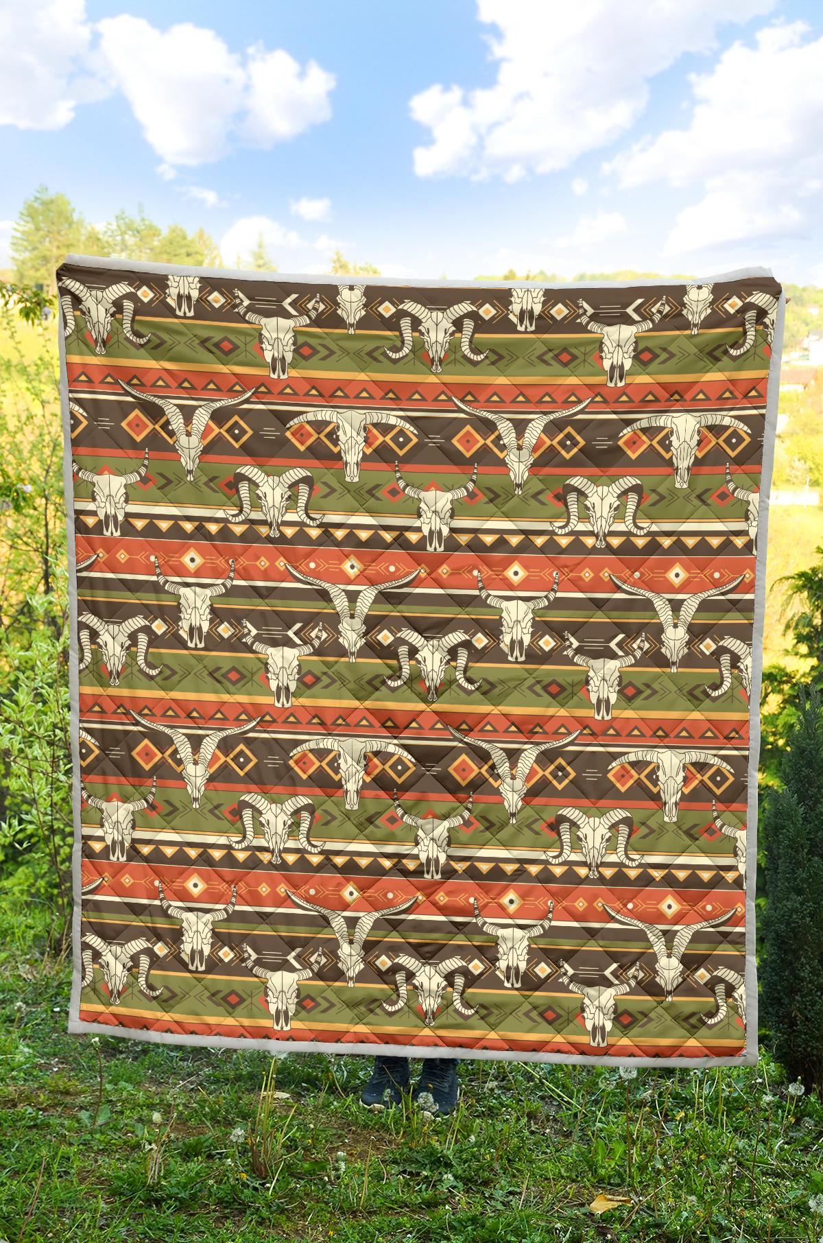 American indian Skull Animal Premium Quilt-JTAMIGO.COM
