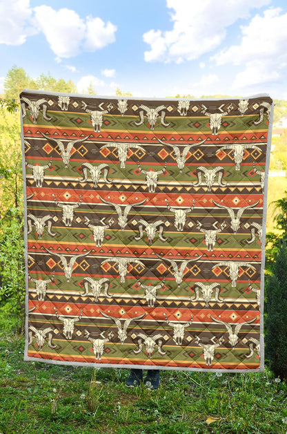 American indian Skull Animal Premium Quilt-JTAMIGO.COM