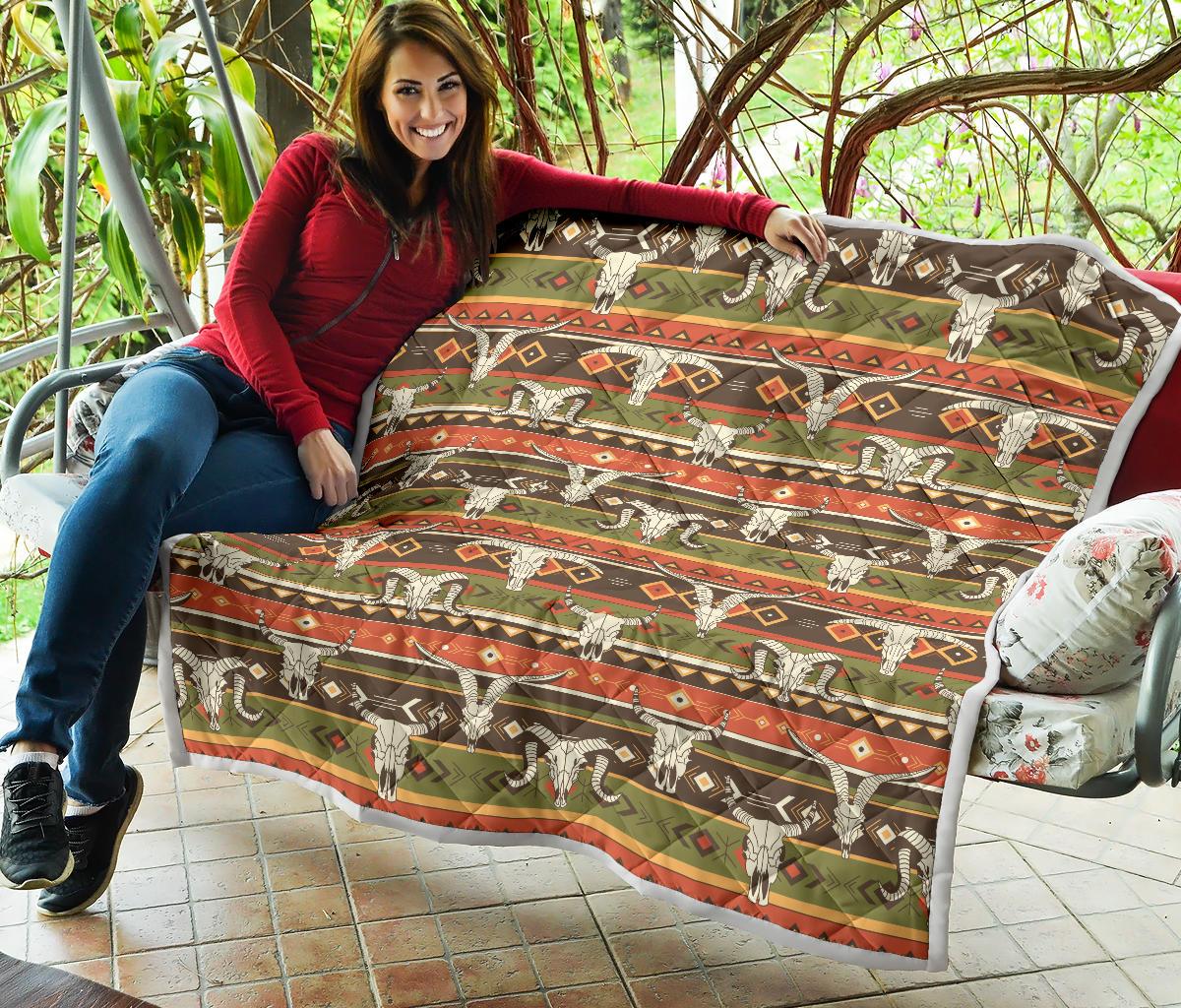 American indian Skull Animal Premium Quilt-JTAMIGO.COM