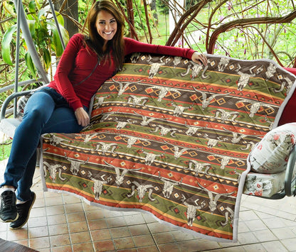 American indian Skull Animal Premium Quilt-JTAMIGO.COM