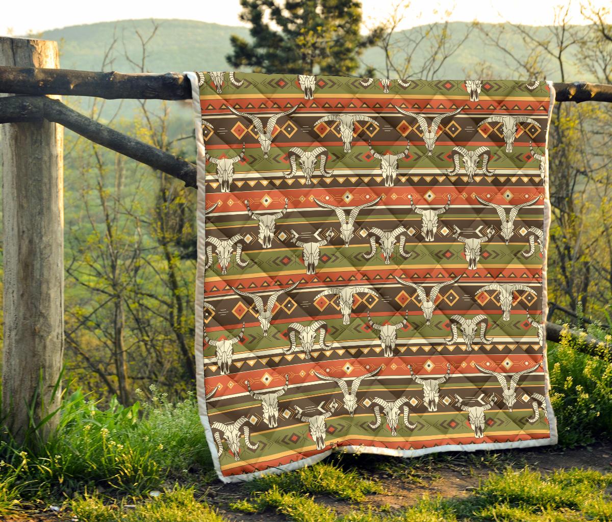 American indian Skull Animal Premium Quilt-JTAMIGO.COM