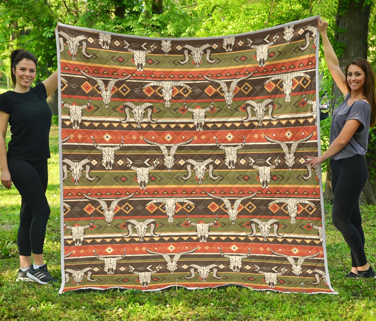 American indian Skull Animal Premium Quilt-JTAMIGO.COM