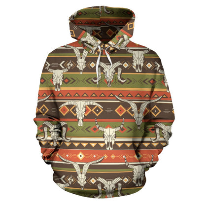 American indian Skull Animal Pullover Hoodie