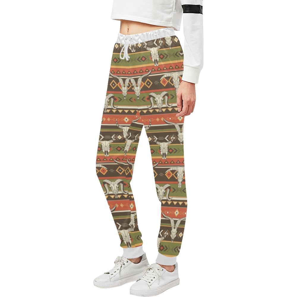 American indian Skull Animal Unisex Casual Sweatpants (Model L11)-JTAMIGO.COM