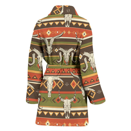 American indian Skull Animal Women Bath Robe-JTAMIGO.COM