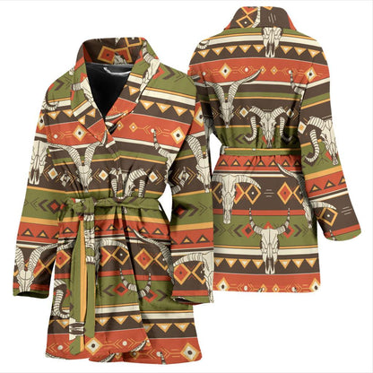 American indian Skull Animal Women Bath Robe-JTAMIGO.COM