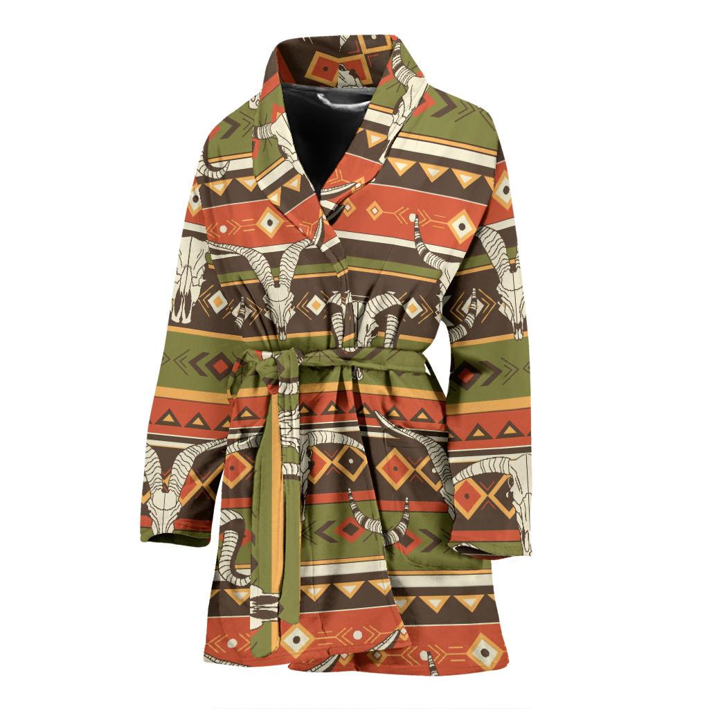 American indian Skull Animal Women Bath Robe-JTAMIGO.COM