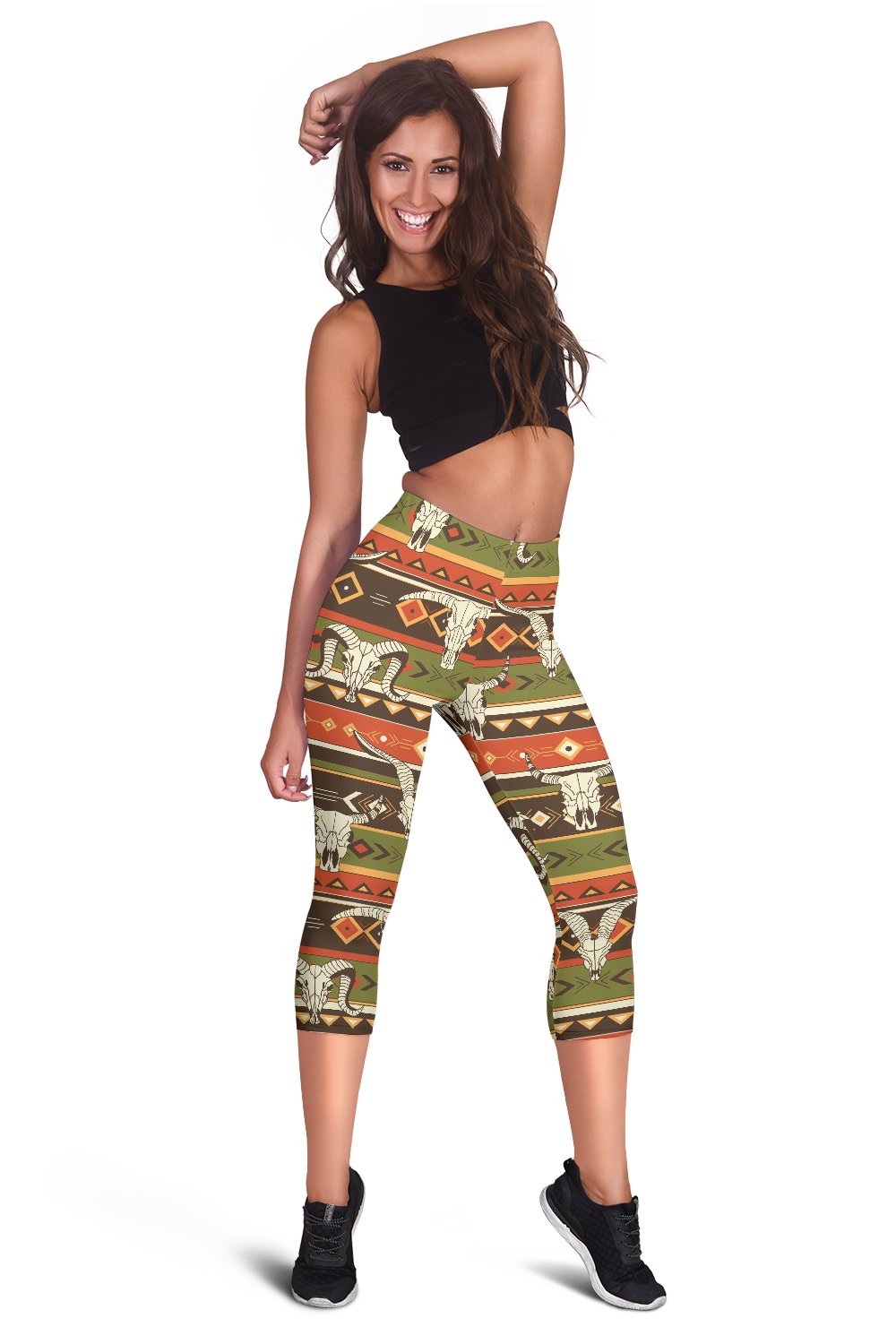 American indian Skull Animal Women Capris
