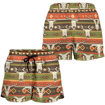 American indian Skull Animal Women Shorts-JTAMIGO.COM