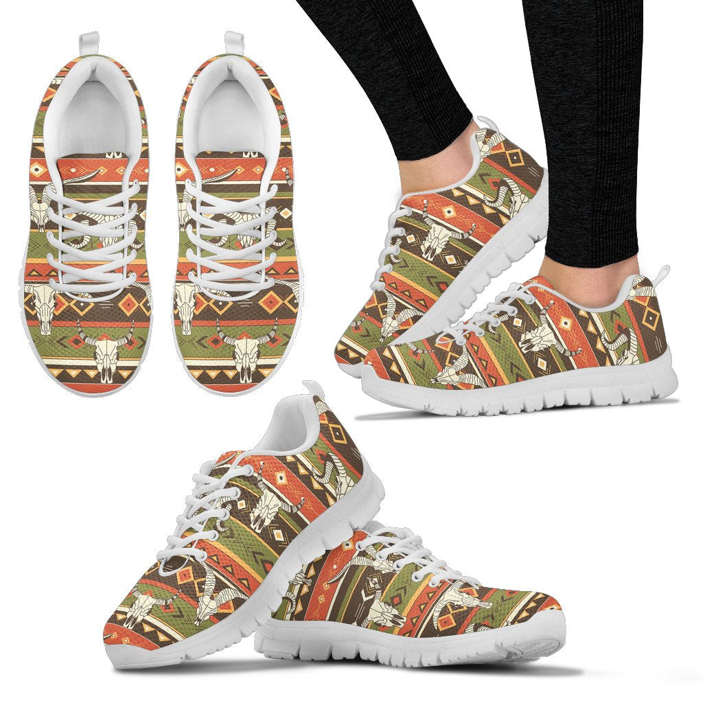 American Indian Skull Animal Women Sneakers Shoes