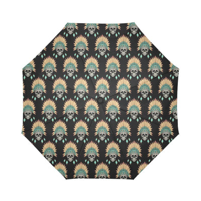 American indian Skull Pattern Automatic Foldable Umbrella