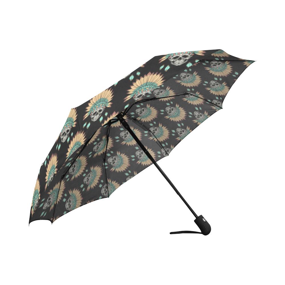 American indian Skull Pattern Automatic Foldable Umbrella