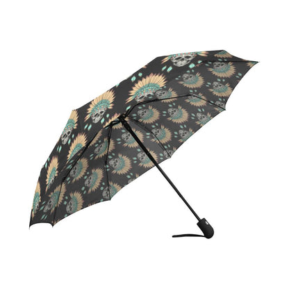 American indian Skull Pattern Automatic Foldable Umbrella