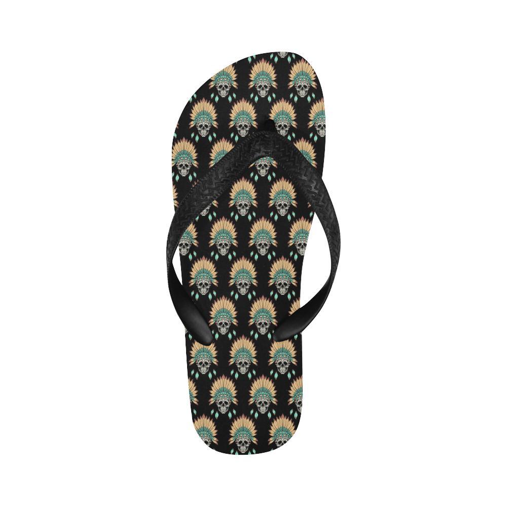 American indian Skull Pattern Flip Flops-JTAMIGO.COM
