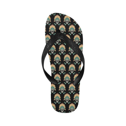 American indian Skull Pattern Flip Flops-JTAMIGO.COM