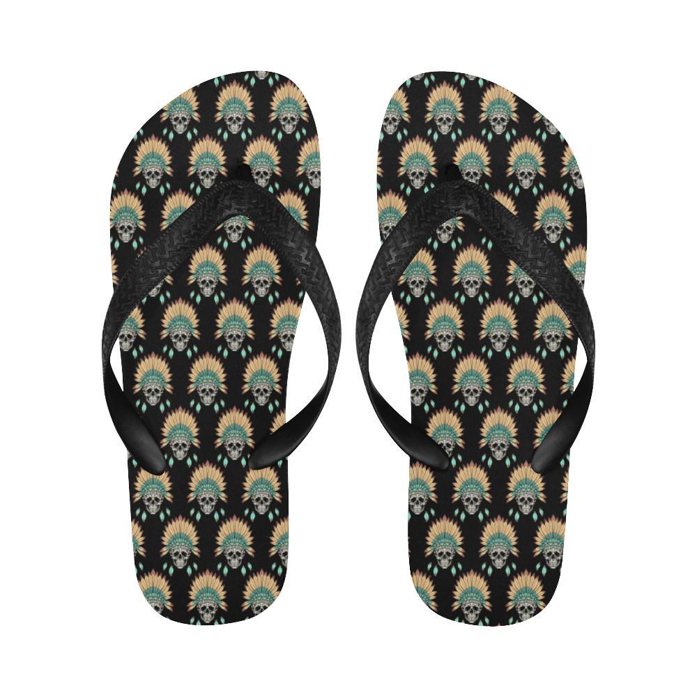 American indian Skull Pattern Flip Flops-JTAMIGO.COM