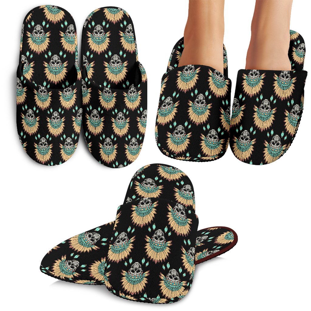 American indian Skull Pattern House Slippers