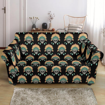American indian Skull Pattern Loveseat Slipcover-JTAMIGO.COM