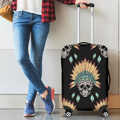 American Indian Skull Pattern Luggage Cover Protector