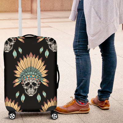 American Indian Skull Pattern Luggage Cover Protector