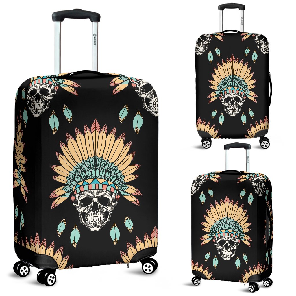 American Indian Skull Pattern Luggage Cover Protector