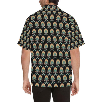 American indian Skull Pattern Men Aloha Hawaiian Shirt