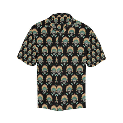 American indian Skull Pattern Men Aloha Hawaiian Shirt